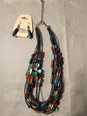 TRISHA WALDRON BEADED NECKLACE AND EARRING SET